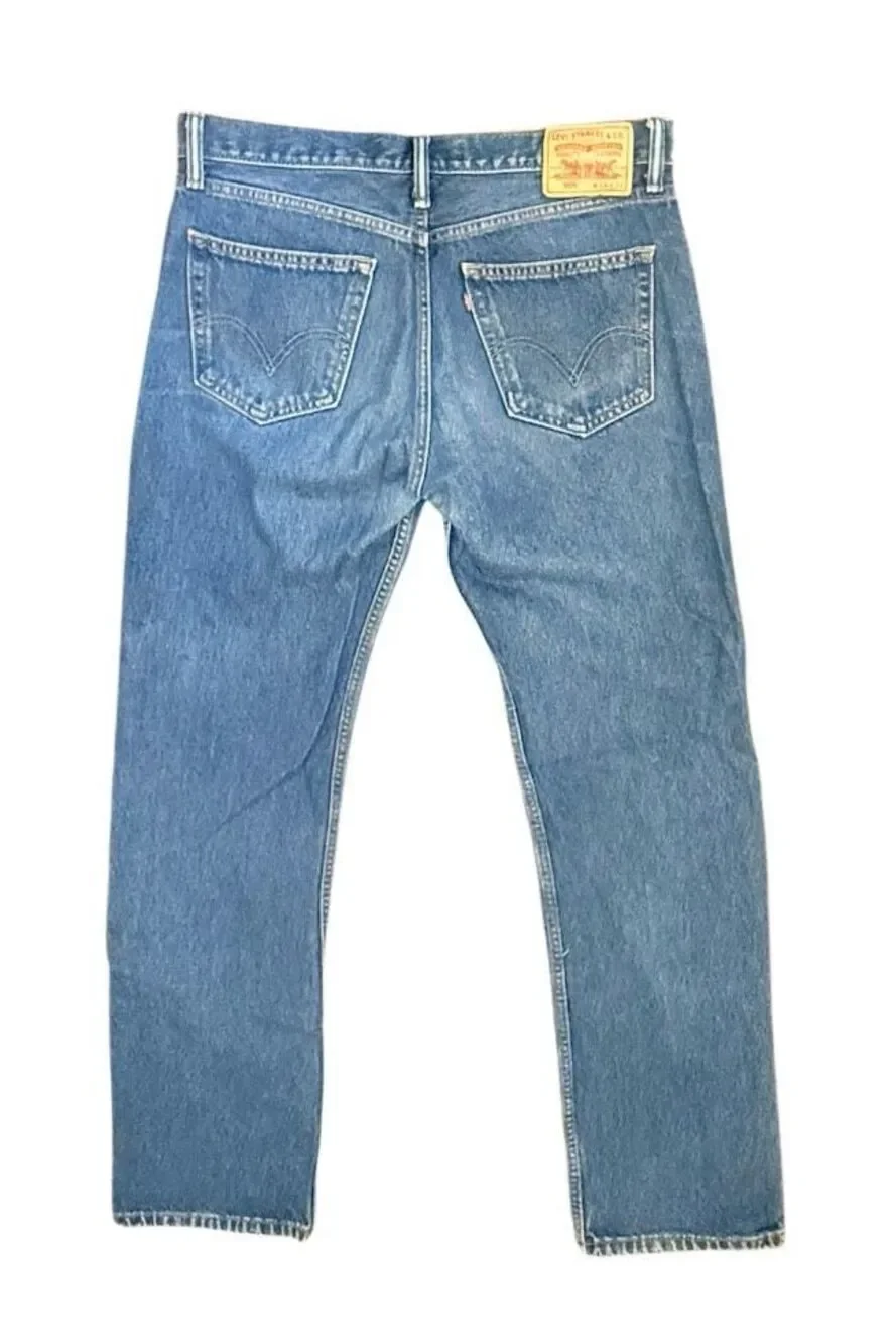 Levi’s 505 Denim Jeans Regular Fit Medium Wash Straight Leg Mens 34 X 34